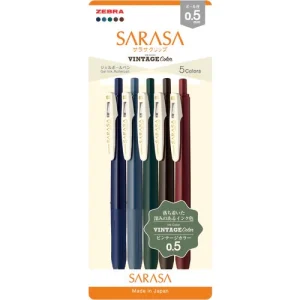 ZEBRA | Pack 5 bolígrafos 0,5mm SARASA - Vintage