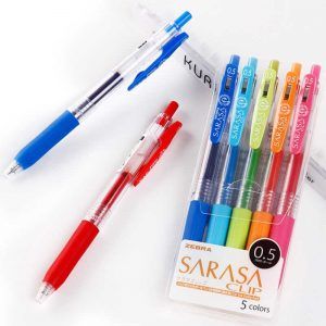 ZEBRA | Pack 5 Bolígrafos Gel 0.5 mm Sarasa Clip