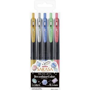 ZEBRA | Pack 5 bolígrafos 0.5 mm SARASA - Decoshine Color