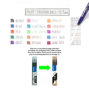 PILOT | Pack 3 Recambios Bolígrafo Borrable 0.7 mm FRIXION