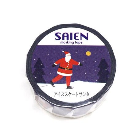SAIEN | Masking Tape 20 mm x 5 m - Ice Skating Santa - Imagen 2