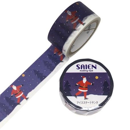 SAIEN | Masking Tape 20 mm x 5 m - Ice Skating Santa