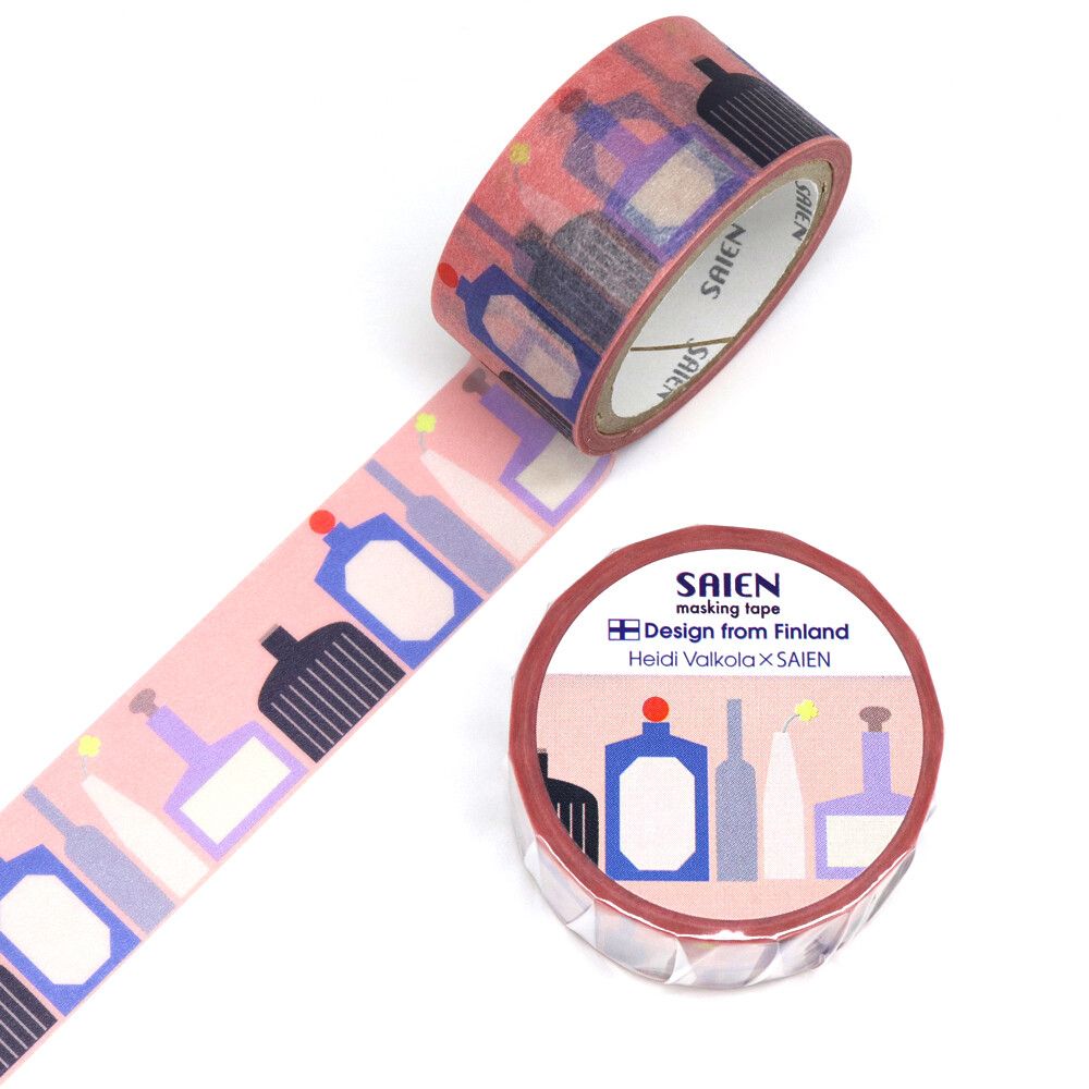 SAIEN | Masking Tape 20 mm x 5 m VALKOLA - Bottles