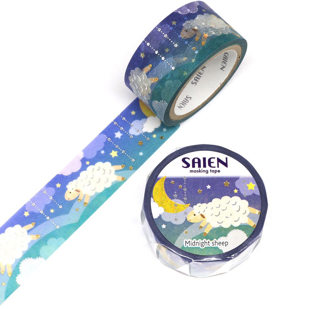 SAIEN | Masking Tape 20 mm x 5 m - Midnight Sheep