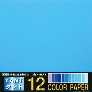 TOYO | Hojas de papel Origami (12) - 12 colores fríos (EXTRA GRANDE)