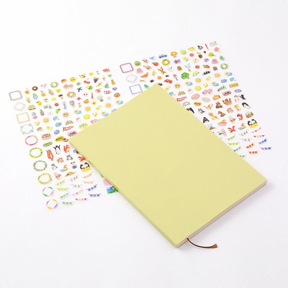 MIDORI | Diario con pegatinas washi A5 - Stickers Yellow - Imagen 2