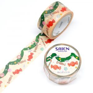 SAIEN | Masking Tape 20 mm x 5 m CHRISTMAS - Candy Wreath