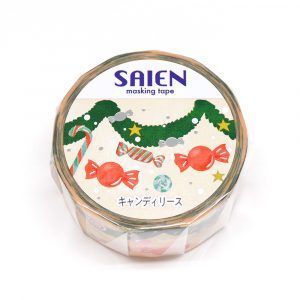SAIEN | Masking Tape 20 mm x 5 m CHRISTMAS - Candy Wreath