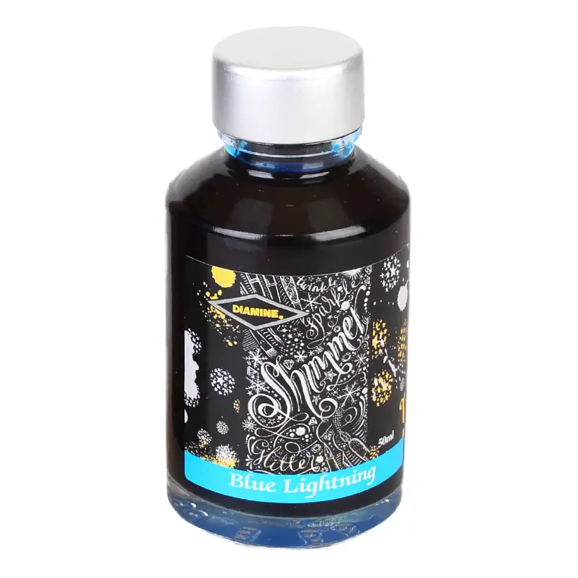 Diamine | Tintero Vidrio 50 ml - Shimmering Blue lightning