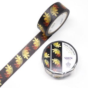 SAIEN | Washi Tape 15 mm x 7 m PARIS - Feuilles de chêne