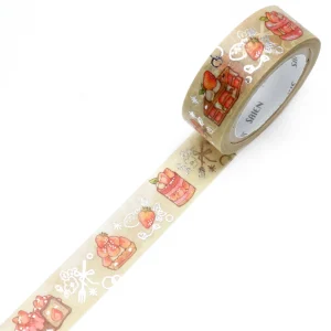 SAIEN | Masking Tape 15 mm x 7 m FOIL - Strawberry Sweets