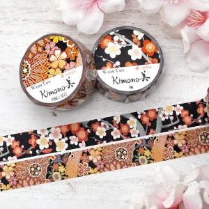 SAIEN | Washi Tape 15 mm x 7 m KIMONO - Hana Snowflake & Chrysanthemum