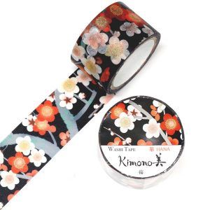 SAIEN | Washi Tape 25 mm x 5 m KIMONO - Hana Plum