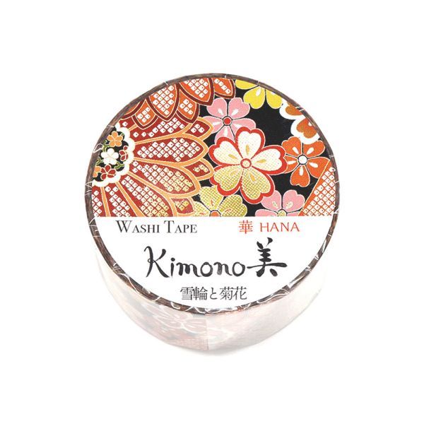 SAIEN | Washi Tape 25 mm x 5 m KIMONO - Hana Snowflake & Chrysanthemum - Imagen 3