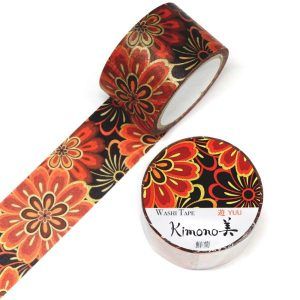 SAIEN | Washi Tape 25 mm x 5 m KIMONO - Yuu Vivid Chrysanthemum