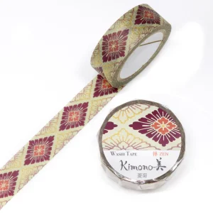 SAIEN | Washi Tape 15 mm x 7 m KIMONO - Zen Hishigiku