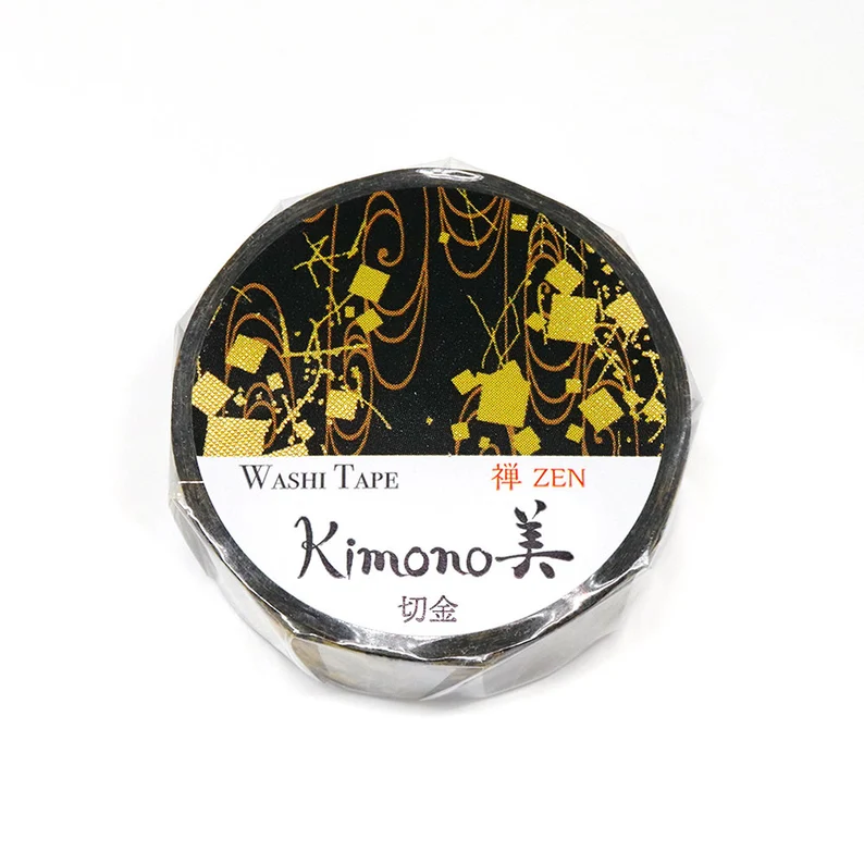 SAIEN | Washi Tape 15 mm x 7 m KIMONO - Zen Kirikane - Imagen 5