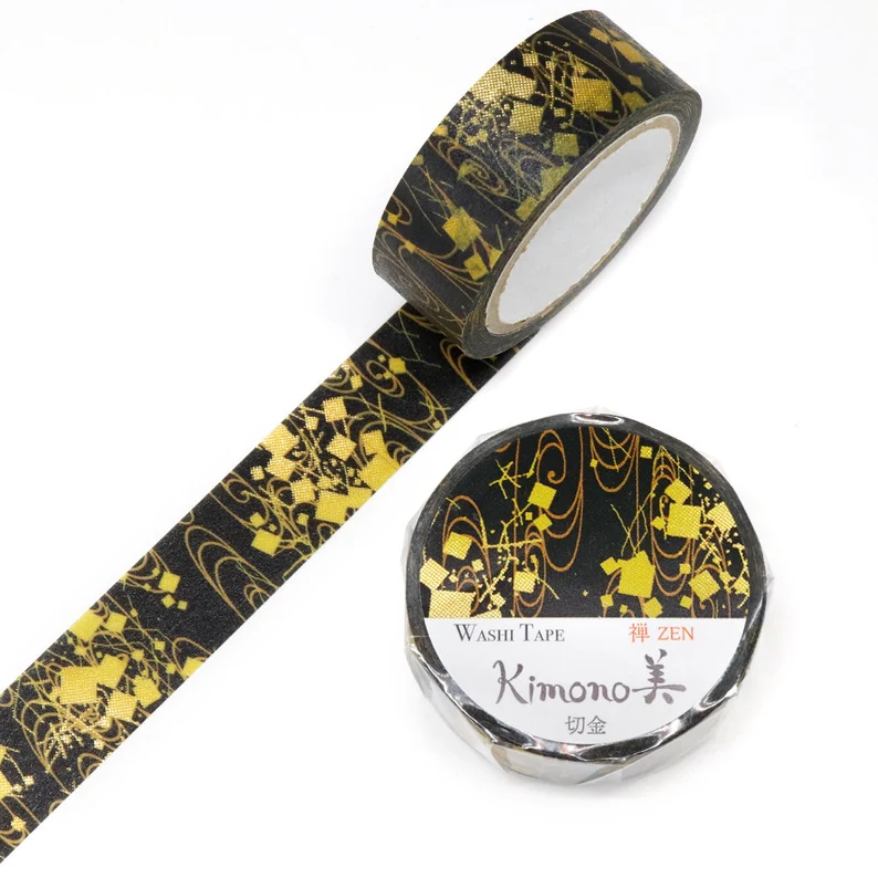 SAIEN | Washi Tape 15 mm x 7 m KIMONO - Zen Kirikane