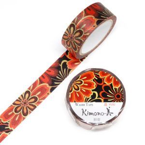 SAIEN | Washi Tape 15 mm x 7 m KIMONO - Yuu Vivid Chrysanthemum