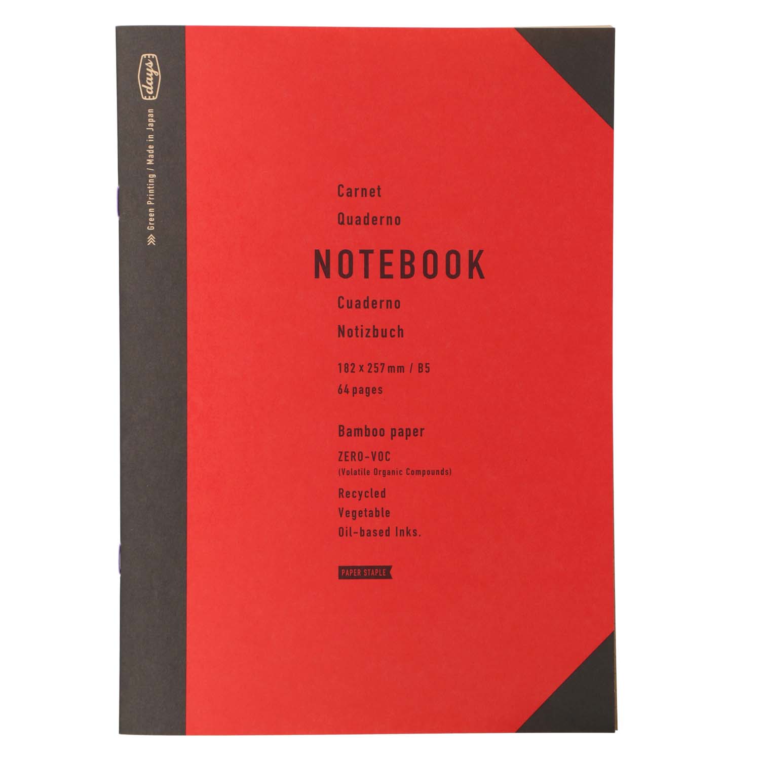 MARK'S Days | Cuaderno B5 Rayado Bamboo Paper – Red