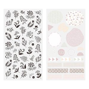 MIDORI | Pegatinas Sticker Collection 2 hojas - Monotone flower