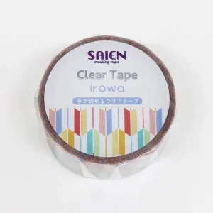 SAIEN | Masking Tape 15 mm x 3 m CLEAR Irowa - Sankuzushi Pattern