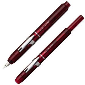 PLATINUM | Set Pluma Estilográfica EF Retráctil CURIDAS + Tintero - Gran Red