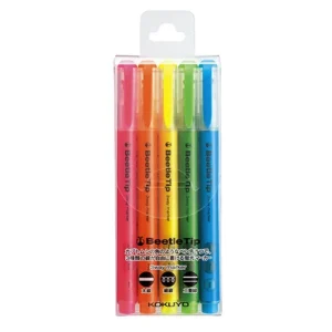 KOKUYO | Pack 5 Subrayadores Doble Punta BEETLE Tip - 3 Way