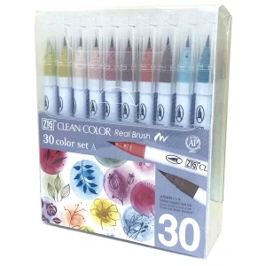 KURETAKE | Pack 30 Real Brush Pens - ZIG Clean Color Set A