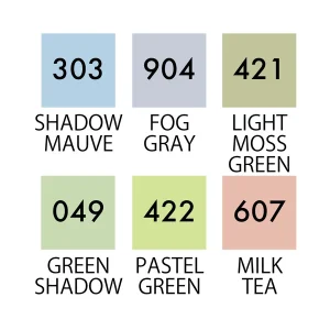 KURETAKE | Pack 6 Real Brush Pens - ZIG Clean Color - Pale Colors II