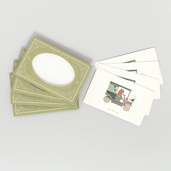 NB CO. | Set Mini Tarjetas y Sobres Troquelados (4) ANTIK PIAC - Green - Imagen 2