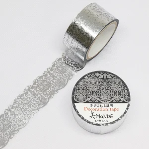 SAIEN | Masking Tape 20 mm x 3 m DECORATION TAPE MONDE - Silver Elegance
