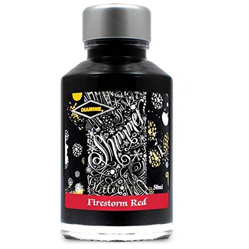 DIAMINE | Tintero Vidrio 50 ml - Shimmering Firestorm Red