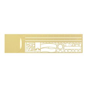 MIDORI | Regla Clip Acero 10 cm - Plantilla Bullet Journal - Decorative pattern