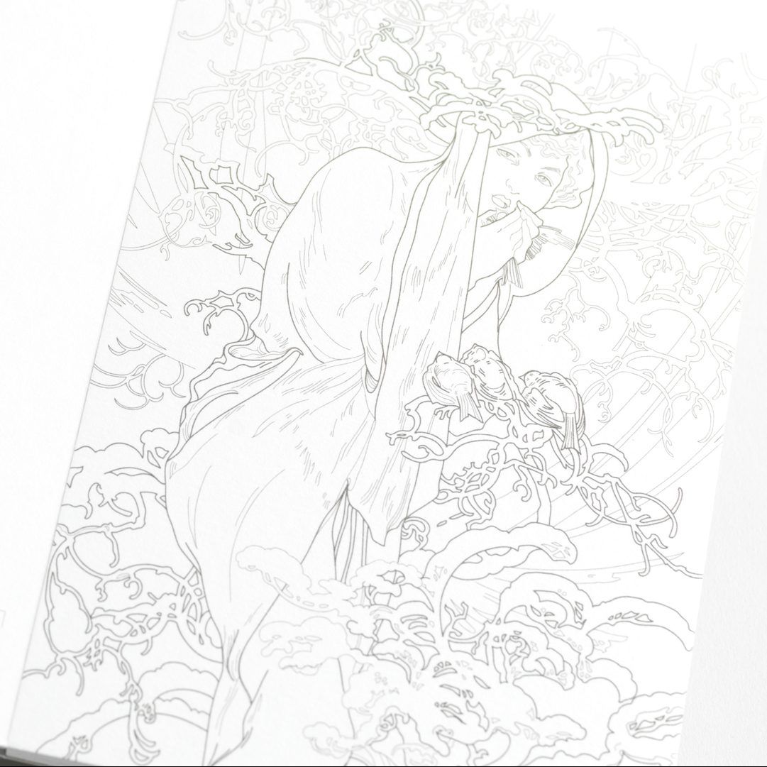 THE PEPIN PRESS | Libro postales A6 para acuarela - Alphonse Mucha - Imagen 2