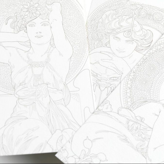 THE PEPIN PRESS | Libro postales A6 para acuarela - Alphonse Mucha - Imagen 3