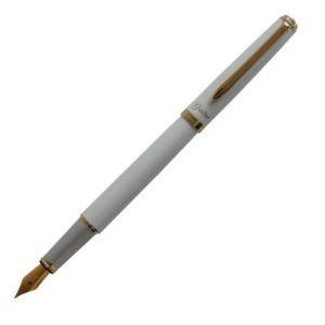 TERANISHI | Pluma estilográfica GUITAR BRILLANTE con convertidor - Blanca