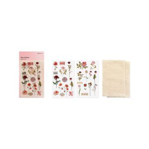 APPREE | Pegatinas Transferibles RUB-ON (2 hojas + 2 lino) - Botanical Pink