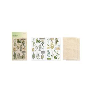 APPREE | Pegatinas Transferibles RUB-ON (2 hojas + 2 lino) - Botanical Green