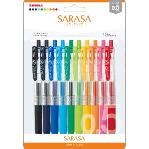 ZEBRA | Pack 10 Bolígrafos Gel 0.5 mm Sarasa Clip