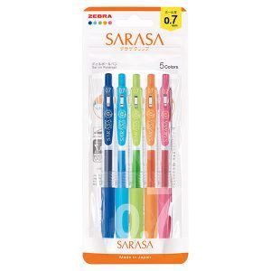 ZEBRA | Pack 5 Bolígrafos Gel 0.7 mm Sarasa Clip