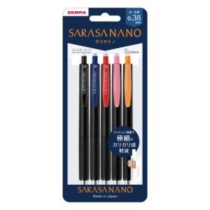 ZEBRA | Set 5 Bolígrafos Gel 0.38 mm Sarasa Nano