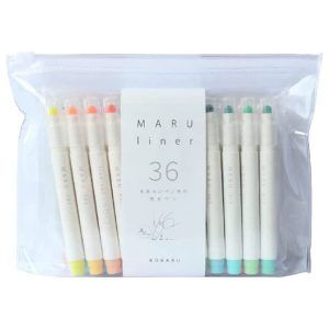 KOBARU | Set 24 Rotuladores Dot MARU LINER + 12 HOSO LINER