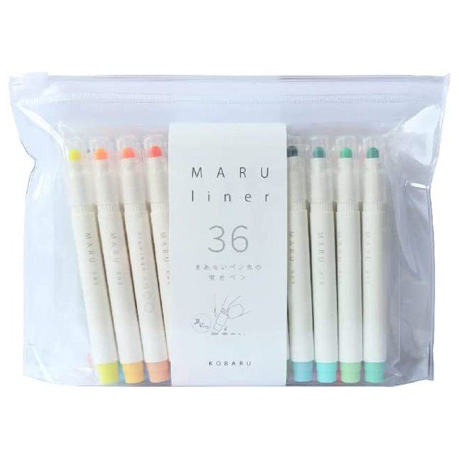 KOBARU | Set 24 Rotuladores Dot MARU LINER + 12 HOSO LINER