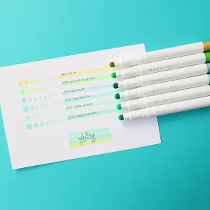 KOBARU | Set 6 Rotuladores Dot MARU LINER - Fresh Green