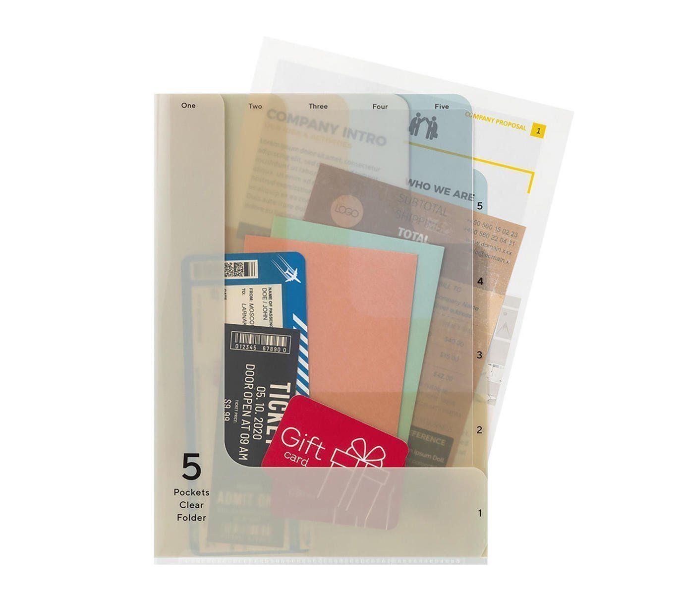 MIDORI | Archivador 5 fundas transparentes A4 - 2 Way Beige - Imagen 2