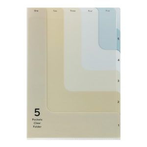 MIDORI | Archivador 5 fundas transparentes A4 - 2 Way Beige