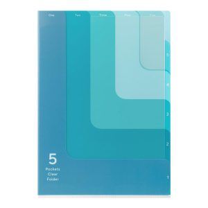 MIDORI | Archivador 5 fundas transparentes A4 - 2 Way Blue
