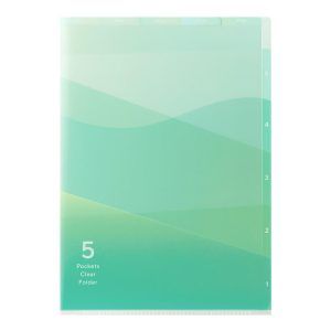 MIDORI | Archivador 5 fundas transparentes A4 - Gradation Green
