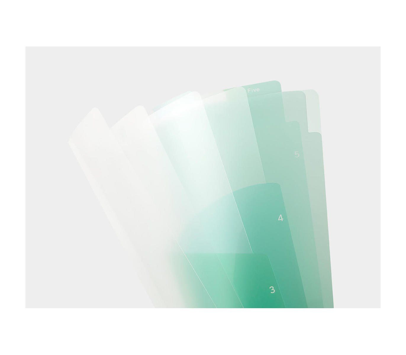 MIDORI | Archivador 5 fundas transparentes A4 - Gradation Green - Imagen 4